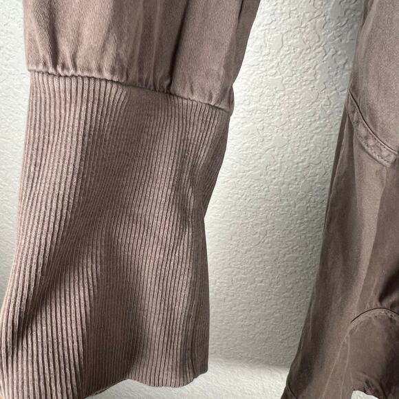 Prairie Underground Long Cloak Distressed Full Zip Hoodie in Tunnel Small Flaw - Picture 8 of 11